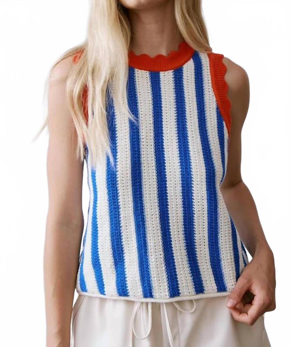 NEW MELISSA NEPTON azul sweater in blue vertical stripe